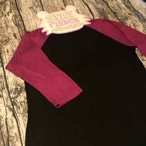 NEW•2X-3X•Betty Black/Fuschia BaseballTop NWT•BouncySoft